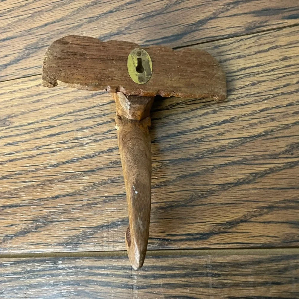 Hand Carved Wooden Elephant Wall Hook 6